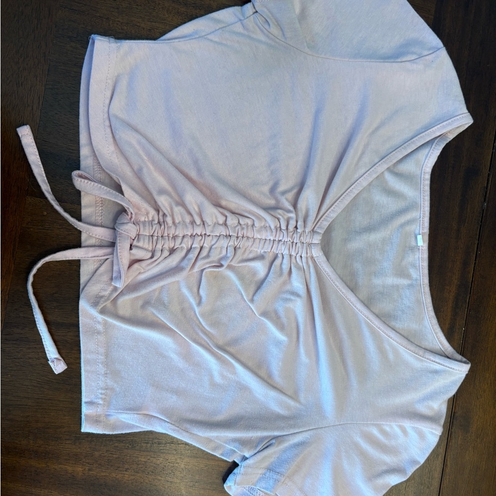 Light Pink Ruched Crop Top